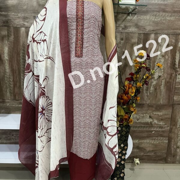 Best Ethnic Pure Cotton with Beautiful Print neck fancy work Suits