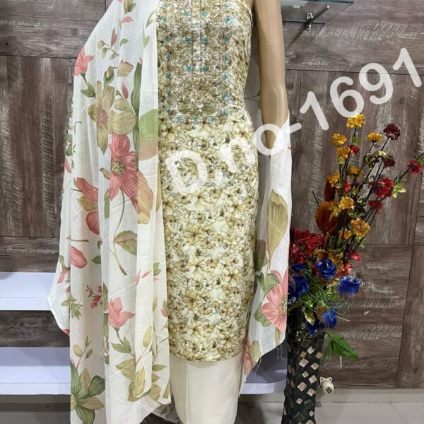 Best Ethnic Pure Cotton with Beautiful Print neck fancy work Suits