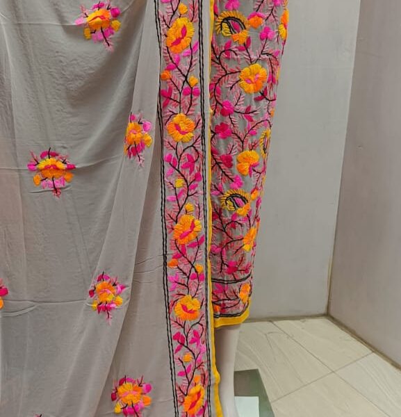 Georgette Fabric Beautiful Handcrafted Super Kantha Designer Embroidered Suit