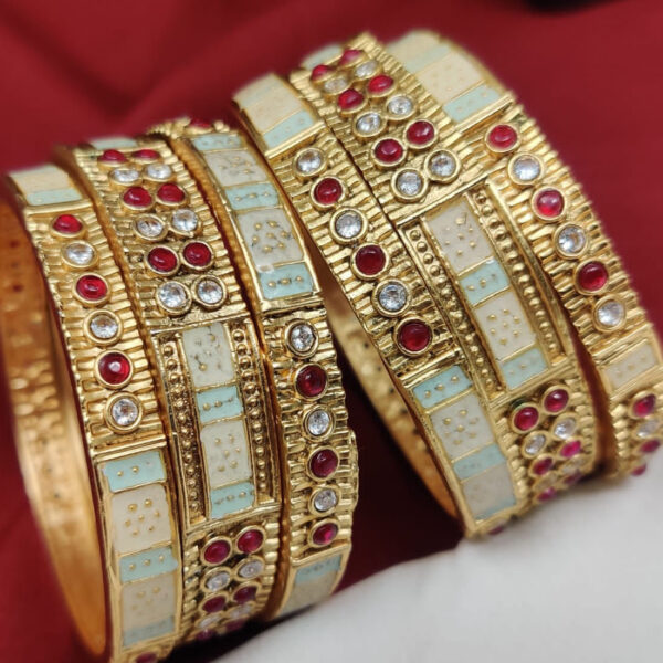 Bangles Kundan  Set Brass Premium quality