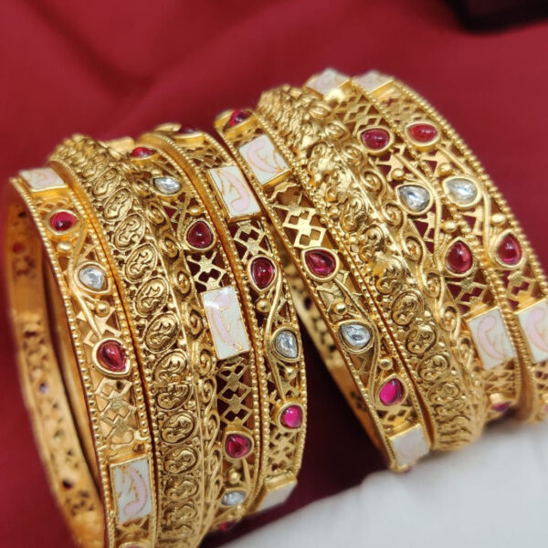 Bangles Kundan  Set Brass Premium quality