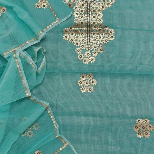 GREEN KOTA DORIA GOTTA PATTI WORK SUITS MATERIAL