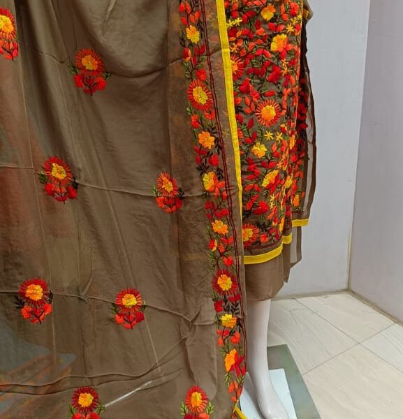 Georgette Fabric Beautiful Handcrafted Super Kantha Designer Embroidered Suit