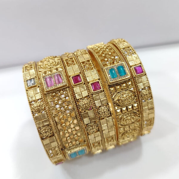 Bangles Kundan Kara Set Brass Premium quality