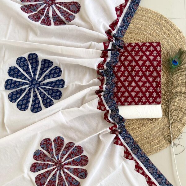 Ajarakh Print Suit Pcs with Patch work