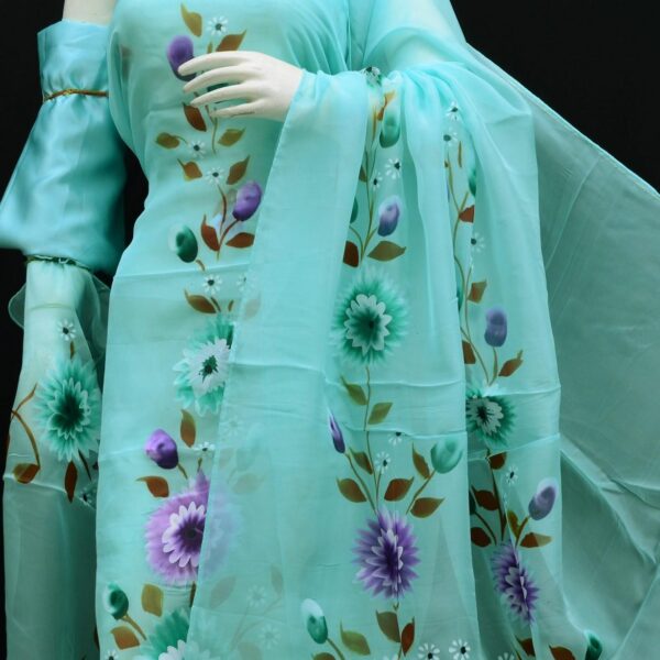 Hand-Painted Floral Kota Doria Suits for woman