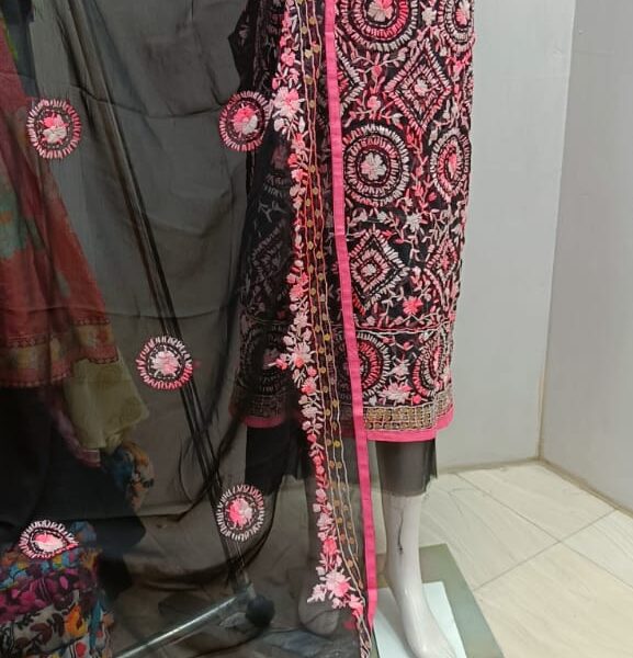 Georgette Fabric Beautiful Handcrafted Super Kantha Designer Embroidered Suit