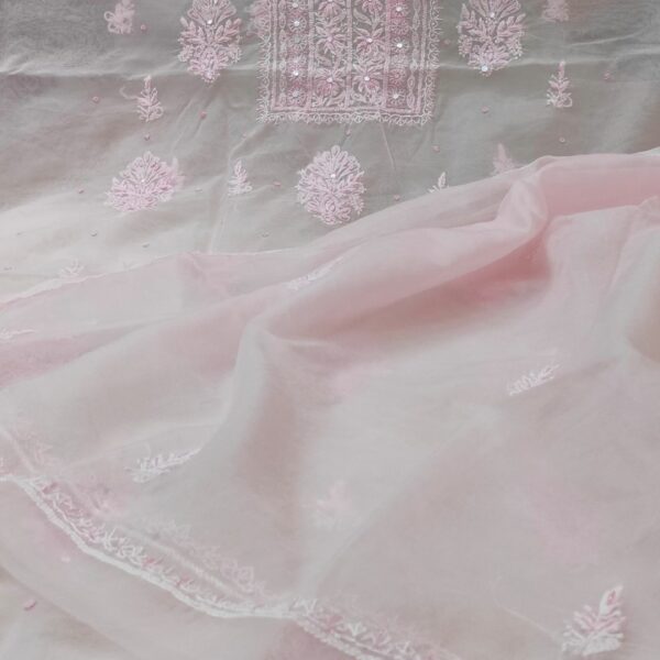 Lakhnawi Organza Kurta Dupatta set with Embroidered