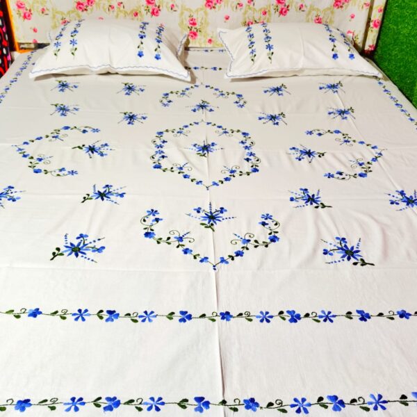 PURE COTTON EMBROIDERED FLORAL DESIGN BEDSHEET