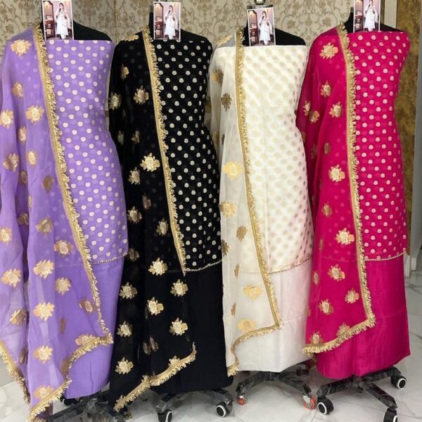 Heavy Party Wear Viscose organza base Punjabi Suits