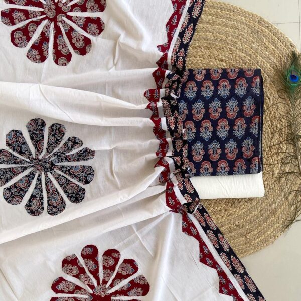 Ajarakh Print Suit Pcs with Patch work