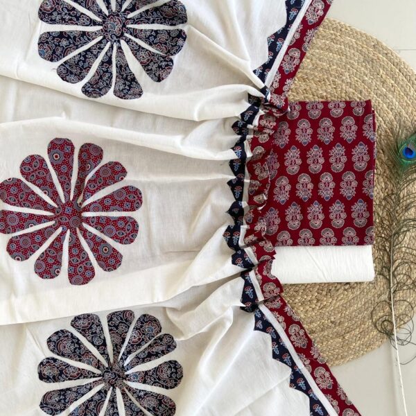 Ajarakh Print Suit Pcs with Patch work