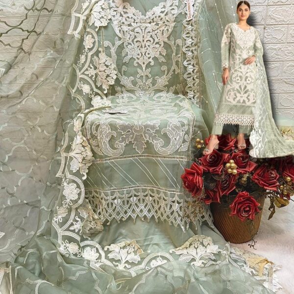 ORGANZA HEAVY EMBROIDERED SUIT