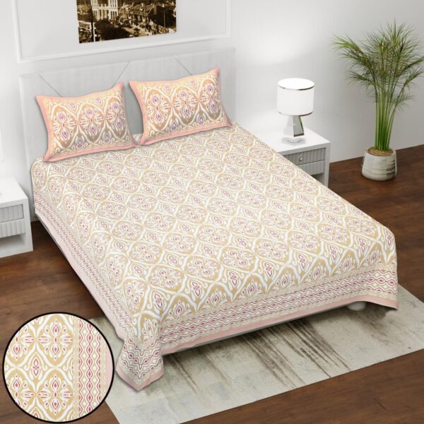 PURE COTTON FULLY ELASTIC FITTED KING SIZE BEDSHEET ( CODE SNARE 009151F)