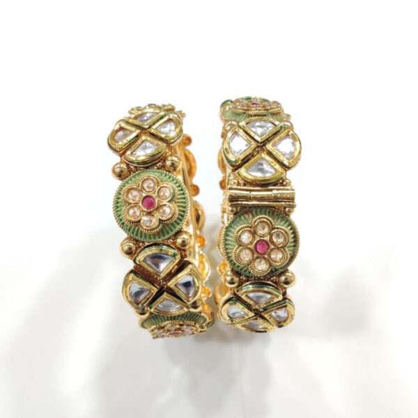 Bangles Kundan Kara Set Code 1.1