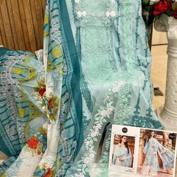 Pure Cotton Printed with Embroidery Patch work