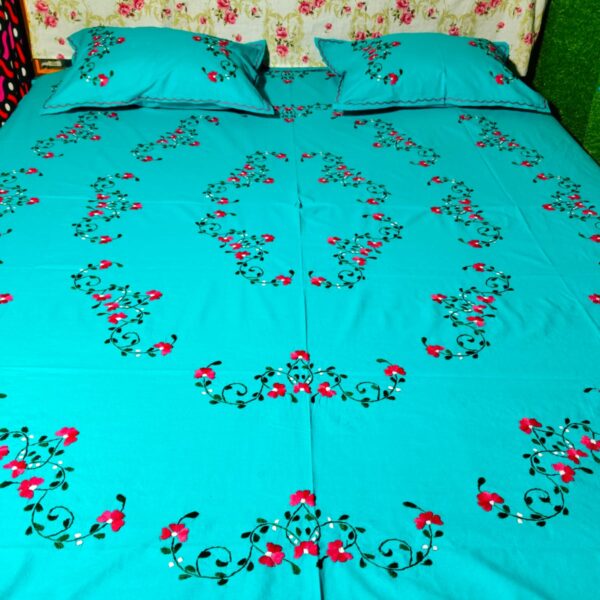 PURE COTTON EMBROIDERED FLORAL DESIGN BEDSHEET