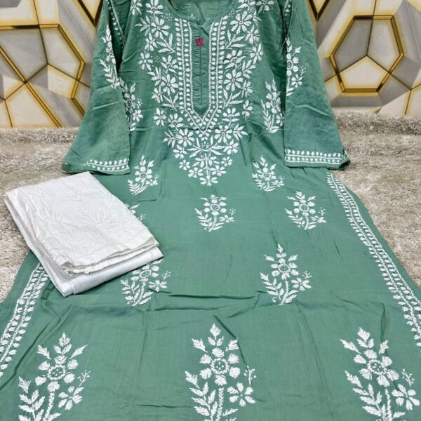 CHIKANKARI KURTI WITH PANT