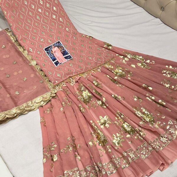 PINK BRIDAL HEAVY SHARARA SUIT