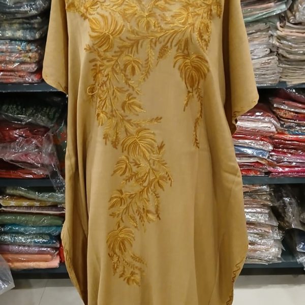Beauty of Kashmiri Aari Embroidered wool kaftan (SHA-0998)