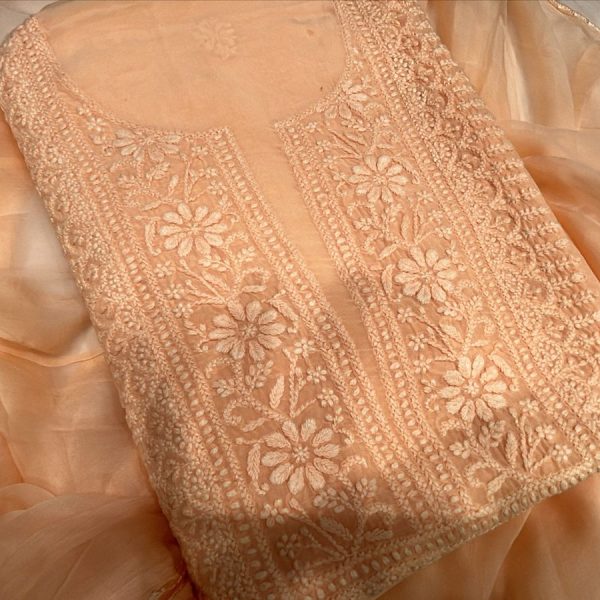 Saahiba Collection – Premium Lucknowi Chikankari Unstitched Dress Material
