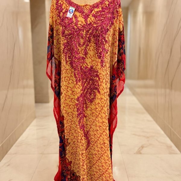 Georgette Kaftan with Kashmiri Aari Embroidery