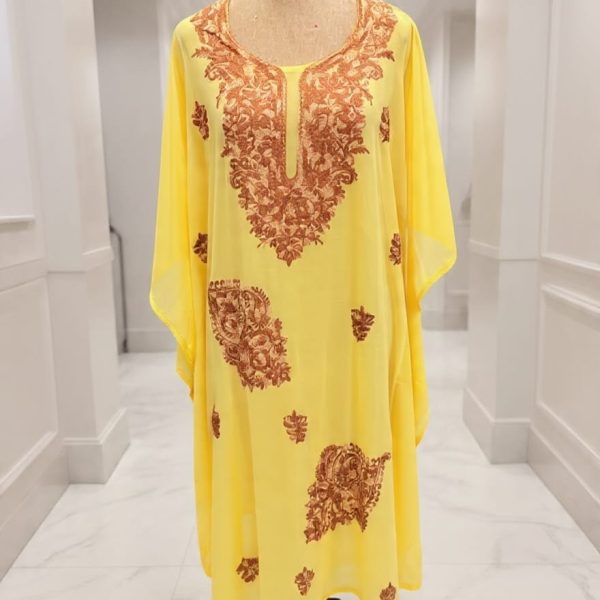 Georgette Kaftan with Kashmiri Aari Embroidery