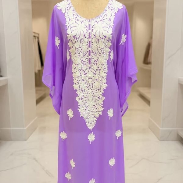 Georgette Kaftan with Kashmiri Aari Embroidery