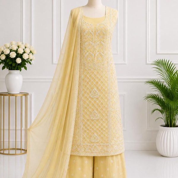 Saahiba Collection -Lucknowi Chikankari Unstitched Dress Material