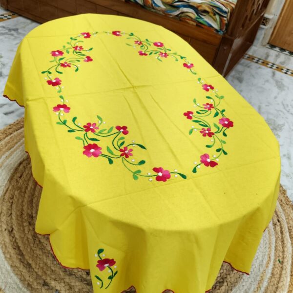 Elegant Handcrafted Embroidered Cotton Table Linen