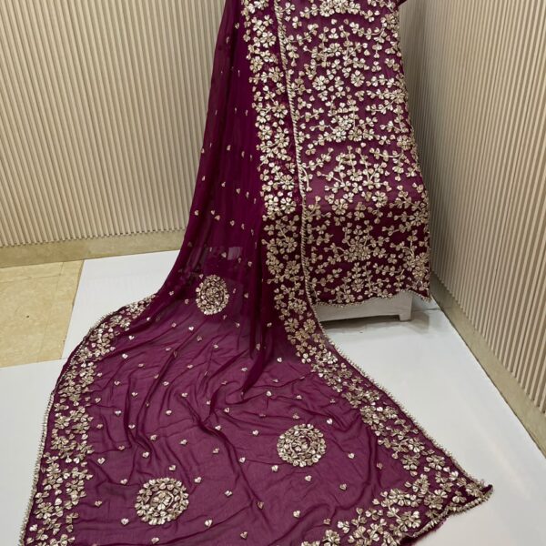 Saahiba Collection- Handcrafted Gota Patti  Chiffon Suits