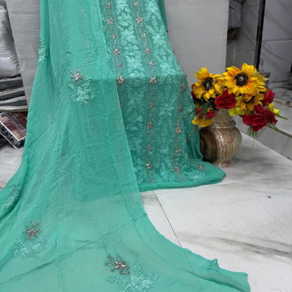 Saahiba Collection -Georgette Suit with Handwork & Gotta Work – Shirt and Dupatta Set